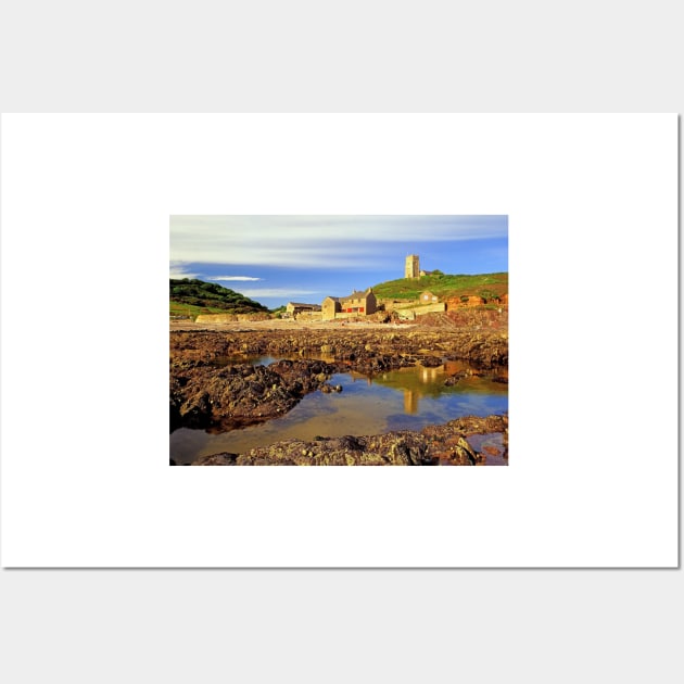 Wembury Beach & St Werburghs Church Wall Art by galpinimages